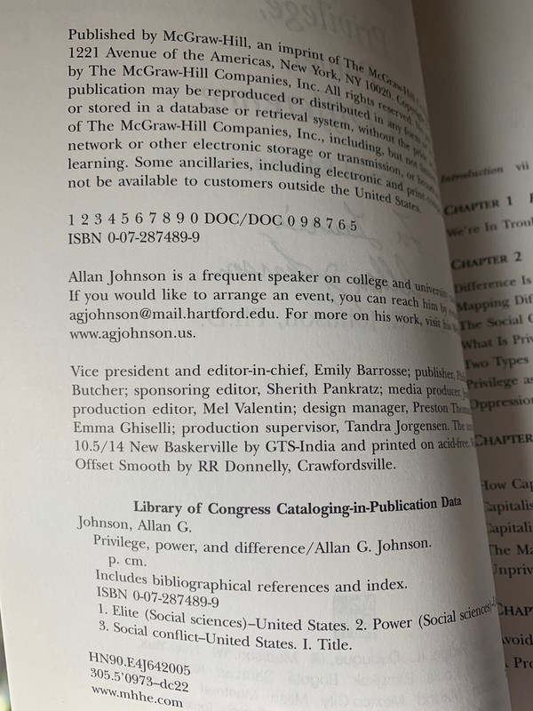 Privilege, Power, and Difference by Allan G. Johnson (2005, AUTOGRAPHED gallery