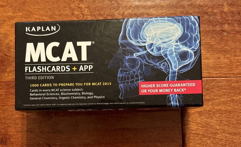 Kaplan MCAT Study Prep Flashcards + App Third Edition 1000 Cards 2015