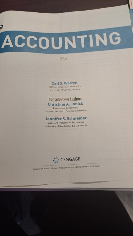 Cengage Accounting 28e Ringbound by Warren, ISBN 978-1-337-90268-7