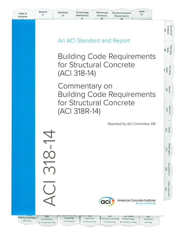 Highlighted and Tabbed ACI 318-14 Building Code Requirements 318R-14 Commentary