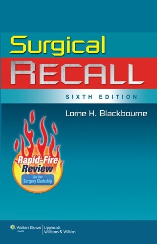 SURGICAL RECALL, 6TH EDITION By Lorne H. Blackbourne *Excellent Condition*
