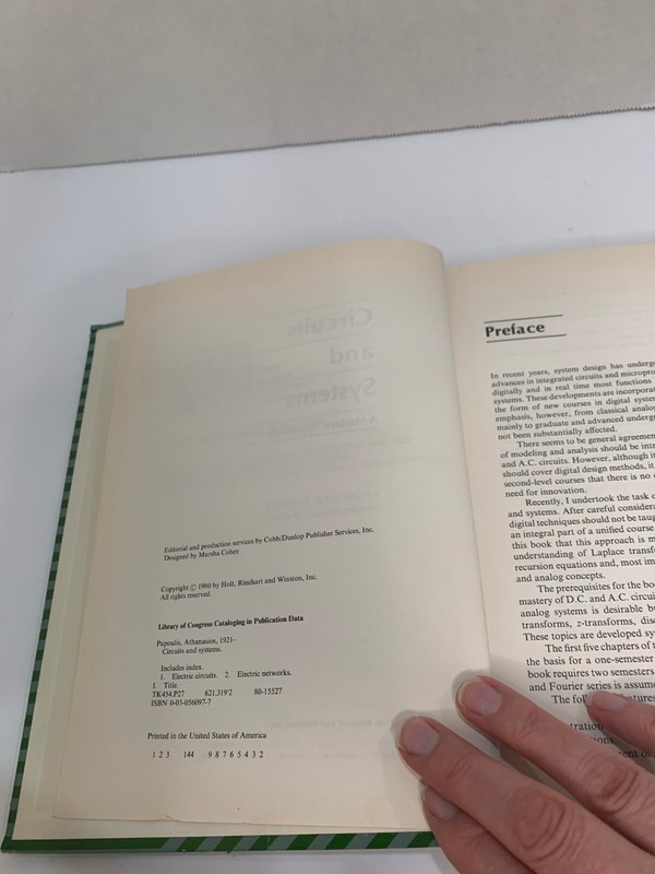 Circuits & Systems A Modern Approach Athanasios Papoulis 1980 Hardcover Vintage gallery