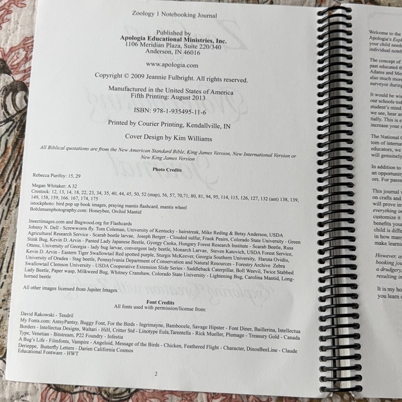 Apologia Zoology 1 Notebooking Journal: Flying Creatures of the Fifth Day gallery