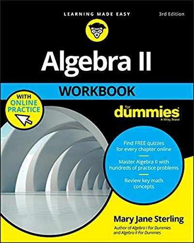 Algebra II Workbook For Dummies – Paperback, by Sterling Mary Jane – Very Good x