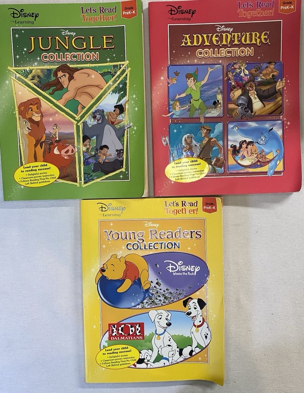 Disney Let’s Read Together Young Readers Collection 3 Book Lot PreK-K Vintage