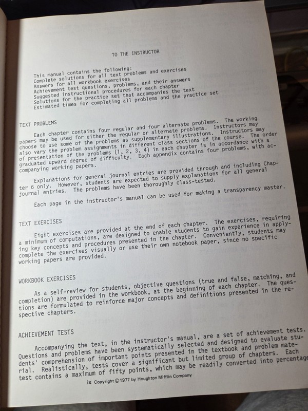 Instructor's Manual I Accounting Fundamentals Chpts 1-15 By Douglas McQuaig 1977 gallery