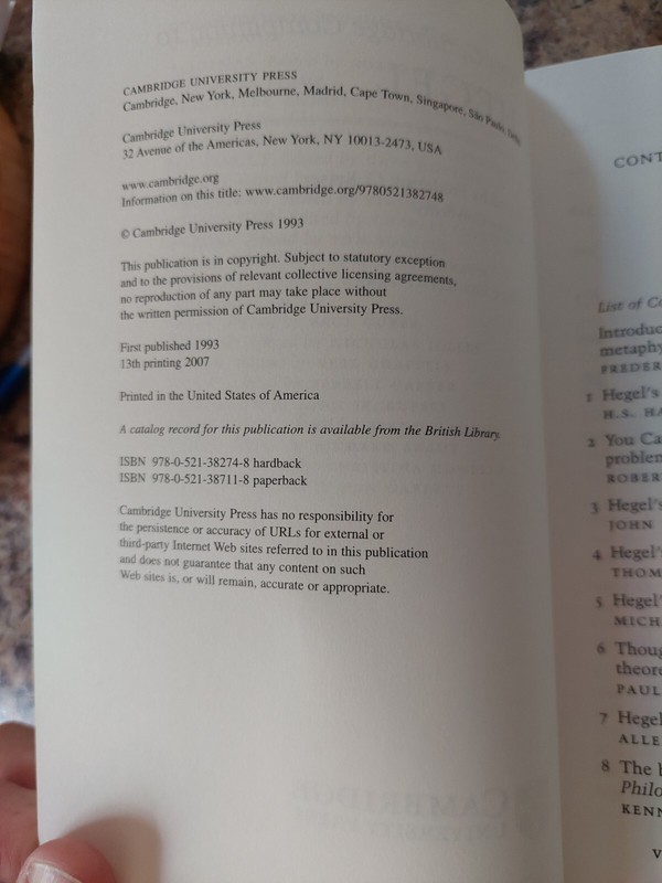THE CAMBRIDGE COMPANION TO HEGEL By Frederick C. Beiser 518 Pages gallery