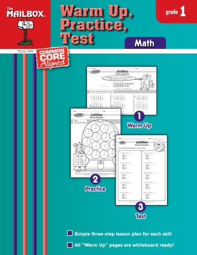WARM UP, PRACTICE, TEST : MATH (GR. 1) By The Mailbox Books Staff **BRAND NEW**