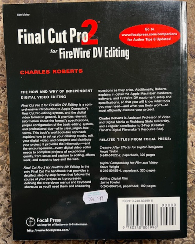 Final Cut Pro 2 for FireWire DV Editing by Charles Roberts (Like New) gallery
