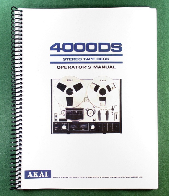 Akai 4000DS Instruction Manual: Full Color 19 Pages & Protective Covers!