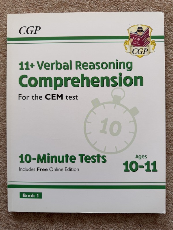 CGP 11+ Verbal Reasoning Comprehension 10 Minute Tests for Ages 10-11