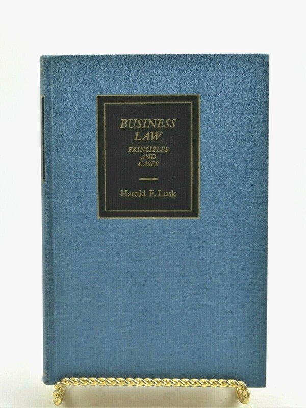 Vtg 1961 Business Law: Principles and Cases Harold F. Lusk Hardback Book 6th Ed.