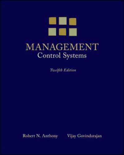 Management Control Systems – 0073100897, hardcover, Robert Anthony
