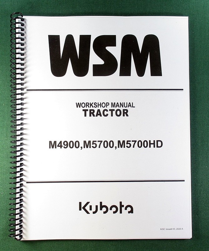 Kubota M5700 Workshop Manual: 563 Pages Coil Bound & Protective Covers!