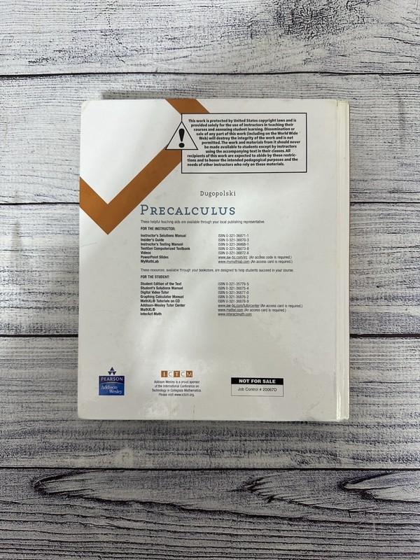 Precalculus “Annotated Instructors Edition” (4th Edition) by Mark Dugopolski gallery