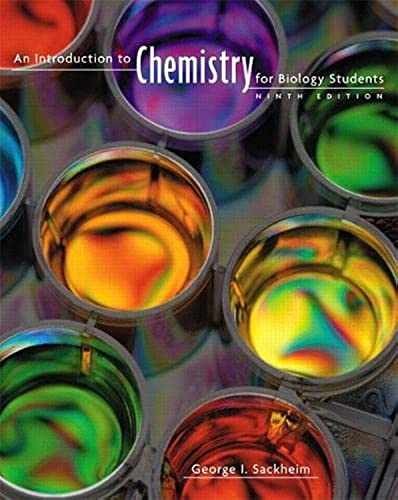 Introduction to Chemistry for – Paperback, by Sackheim George – Acceptable w