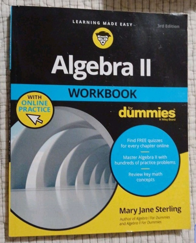 Algebra II Workbook for Dummies by Mary Jane Sterling (2019, Trade Paperback)