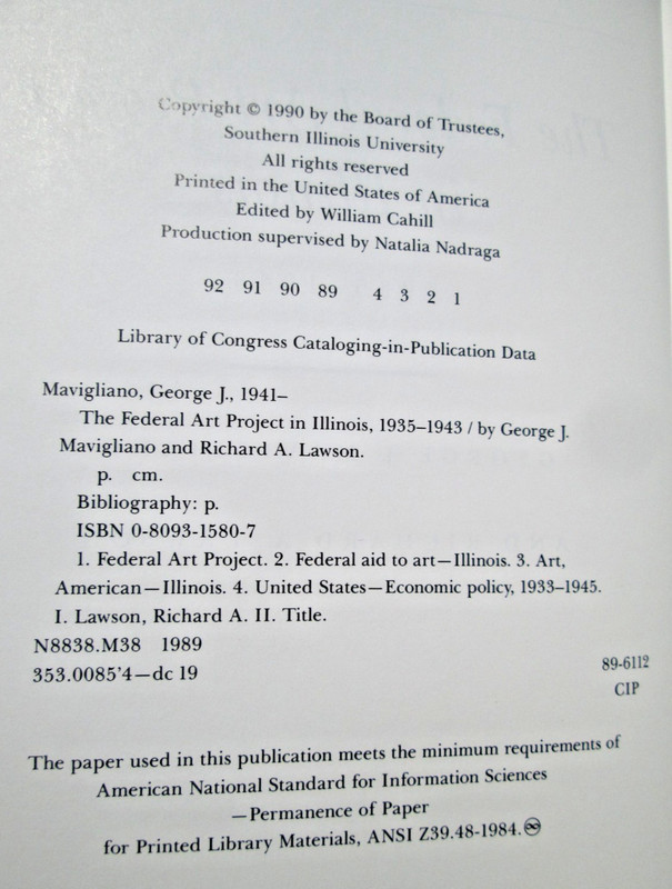Federal Art Project in Illinois: 1935-1943 by Mavigliano & Lawson HCDJ 1990 gallery
