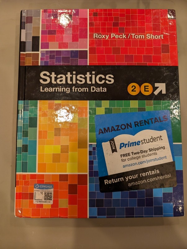 Statistics : Learning from Data by Tom Short and Roxy Peck (2018, Hardcover,…