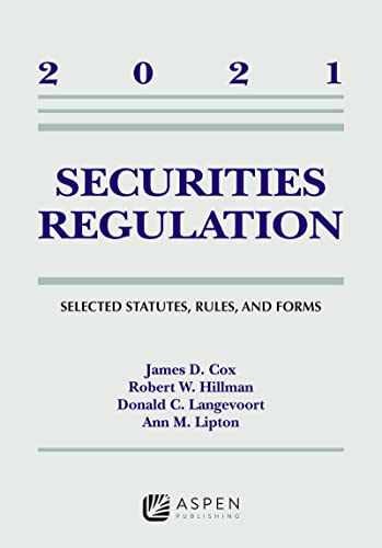 Securities Regulation: Selected – Paperback, by James D. Cox – Very Good