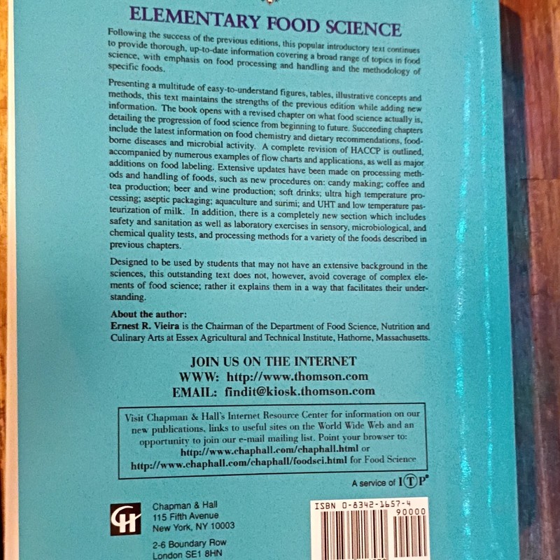 Elementary Food Science Fourth Edition by Ernest R. Vieira Paperback gallery