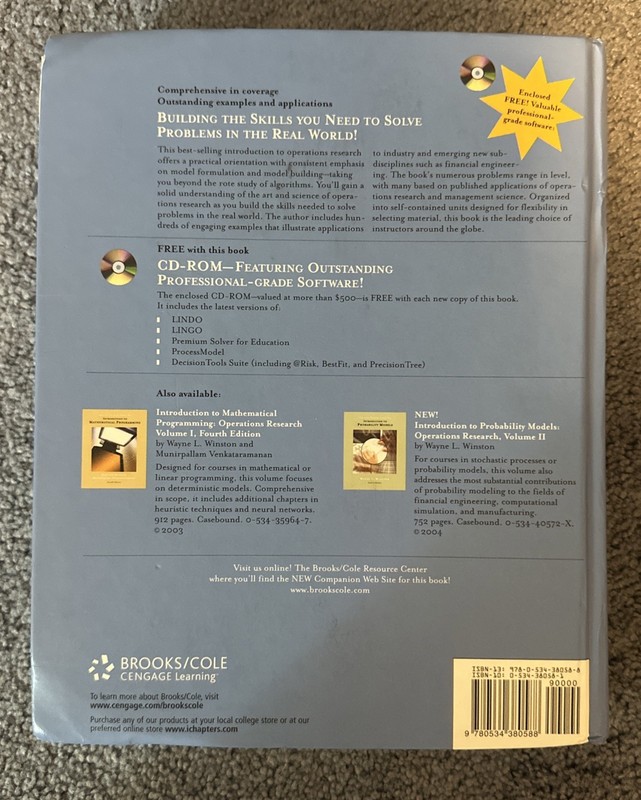 OPERATIONS RESEARCH: APPLICATIONS AND ALGORITHMS 4th Wayne Winston w/sealed CD gallery