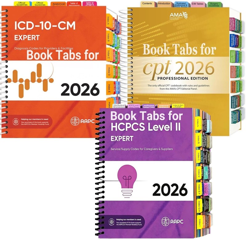 Durable Laminated PVC Medical Coding Tabs for 2026 CPT ICD-10 HCPCS Books gallery