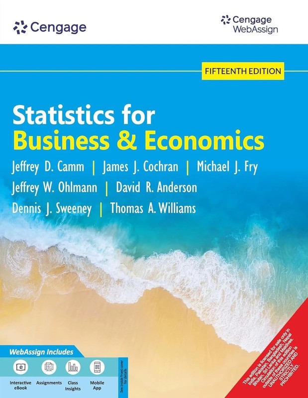 Statistics for Business & Economics with WebAssign by Camm 15ed-9789366607870