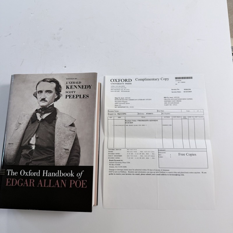 Oxford Handbook of Edgar Allan Poe HC 2019 Kennedy Peeples OUP Very Good gallery
