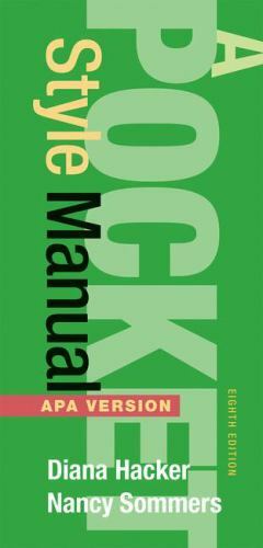 A Pocket Style Manual, APA Version by Hacker, Diana; Sommers, Nancy