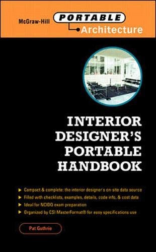 INTERIOR DESIGNER’S PORTABLE HANDBOOK By Pat Guthrie **Mint Condition**