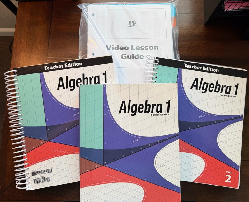 Bob Jones University Algebra 1 BJU Math Curriculum Set Textbook Teacher’s Ed Gr9