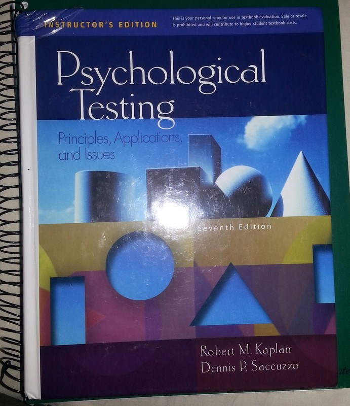 Psychological Testing: Principles, Applications, and Issues (PSY 430 Intimat…