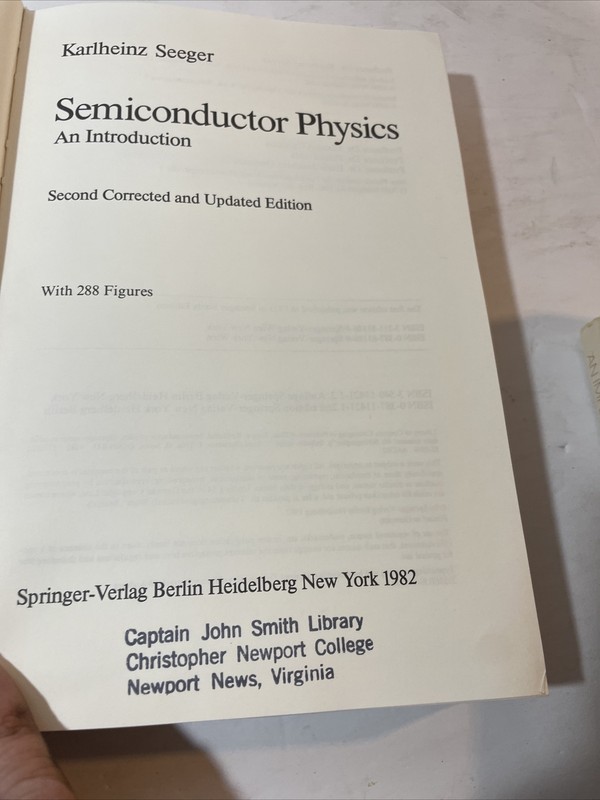 Semiconductor Physics An Introduction K. Seeger Springer Series Sold State 40 gallery