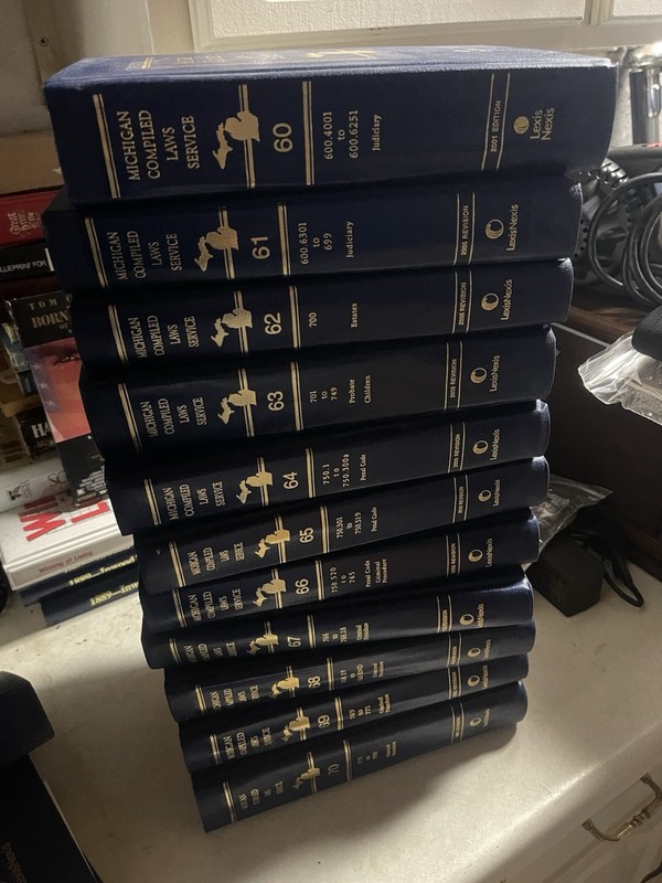 Michigan Compiled Laws Service – LexisNexis (2001, Hardcover Lot Of 10 READ