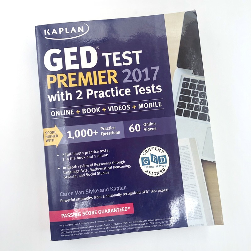 GED Test Premier 2017 with 2 Practice Tests, Online Book Videos Mobile Good
