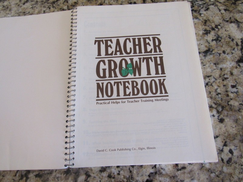 Teacher Growth Notebook-Practical Help Teacher Trainer Meetings-David Cook-1986 gallery