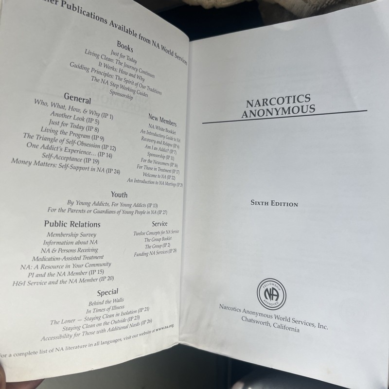 Narcotics Anonymous Basic Text 6th Edition Soft Cover NA 2008 English A1 gallery