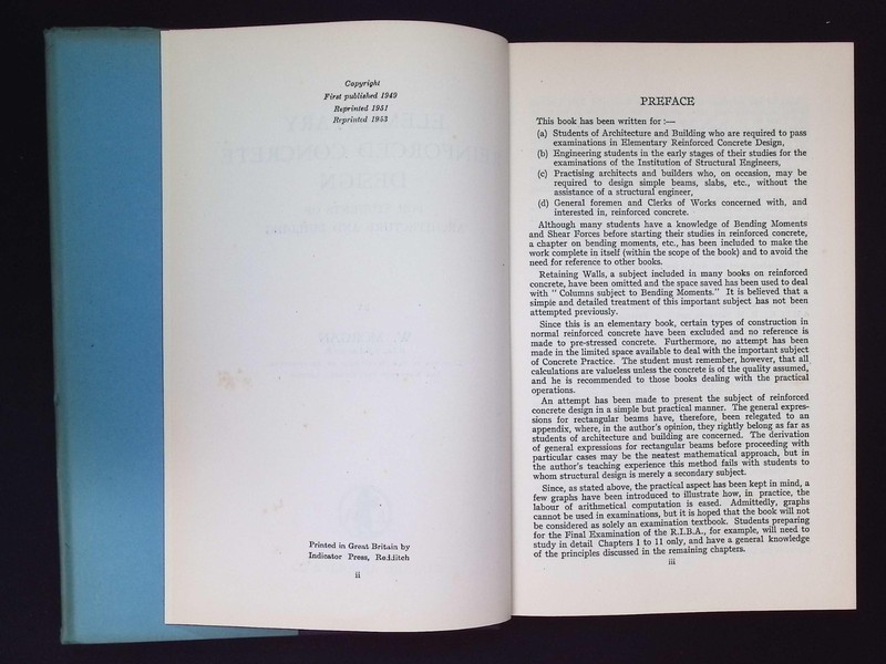 Elementary Reinforced Concrete Design by W. Morgan, 1953 Edward Arnold HB gallery