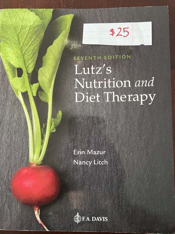 Lutz’s Nutrition & Diet Therapy Seventh Edition Mazur Litch F.A. Davis PB