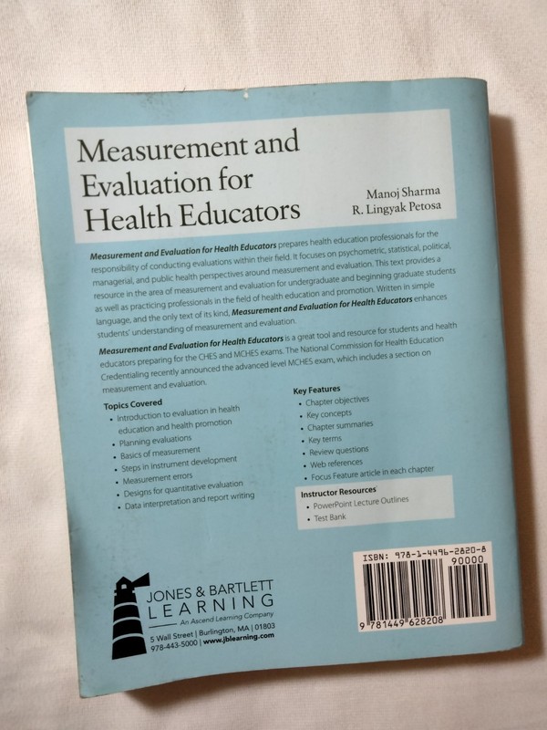 Measurement and Evaluation for Health Educators gallery