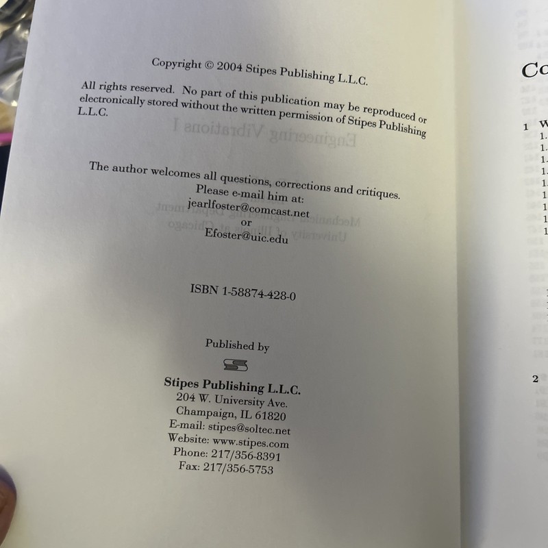 Engineering Vibration - HC J. Earl Foster University Of Illinois Free Shipping gallery