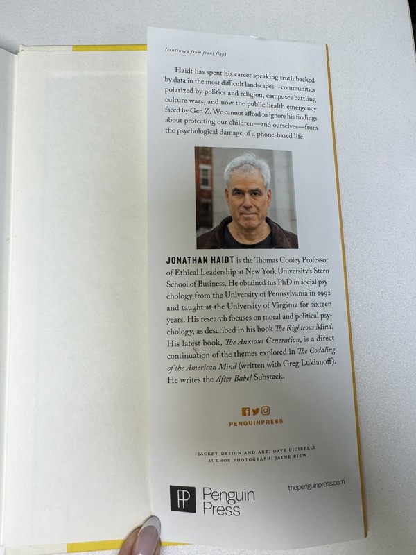 2024 The Anxious Generation Jonathan Haidt HC DJ Best Seller Mental Health gallery