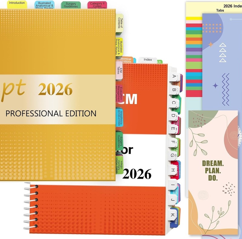 Comprehensive 2026 CPT & ICD-10-CM Index Tabs - Easy Application & Repositioning gallery