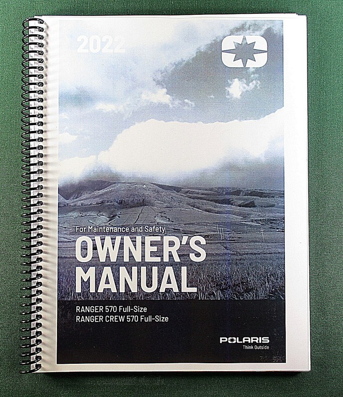 2022 Polaris Ranger 570 Owner’s Manual: Full Color & Protective Covers!