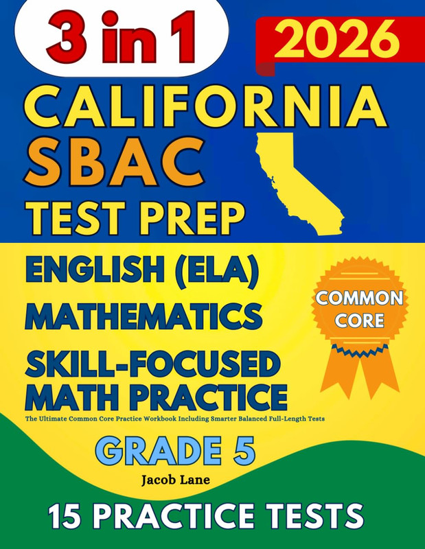 SBAC Test Prep Grade 5: the 3 in 1 Workbook for Mathematics, English Language Ar gallery