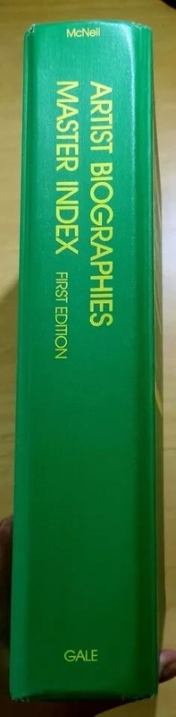 Gale Biographical Index: Artist Biographies Master Index 1986 McNeil HC gallery