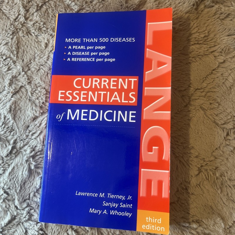Lange Essentials Ser.: CURRENT Essentials of Medicine, Third Edition #053