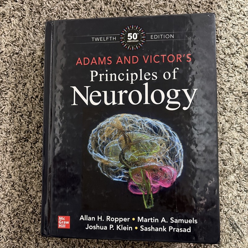 Adams and Victor’s Principles of Neurology, 12th Edition by Ropper, Hardcover, G