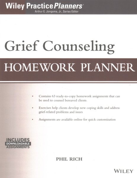 Grief Counseling Homework Planner : Includes Assignments, Paperback by Rich,…